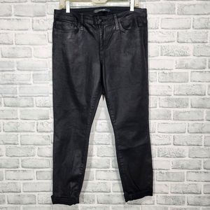 Joes Jeans Womens 32 Black Waxed Denim The‎ Skinny Fit Mid Rise Jeans